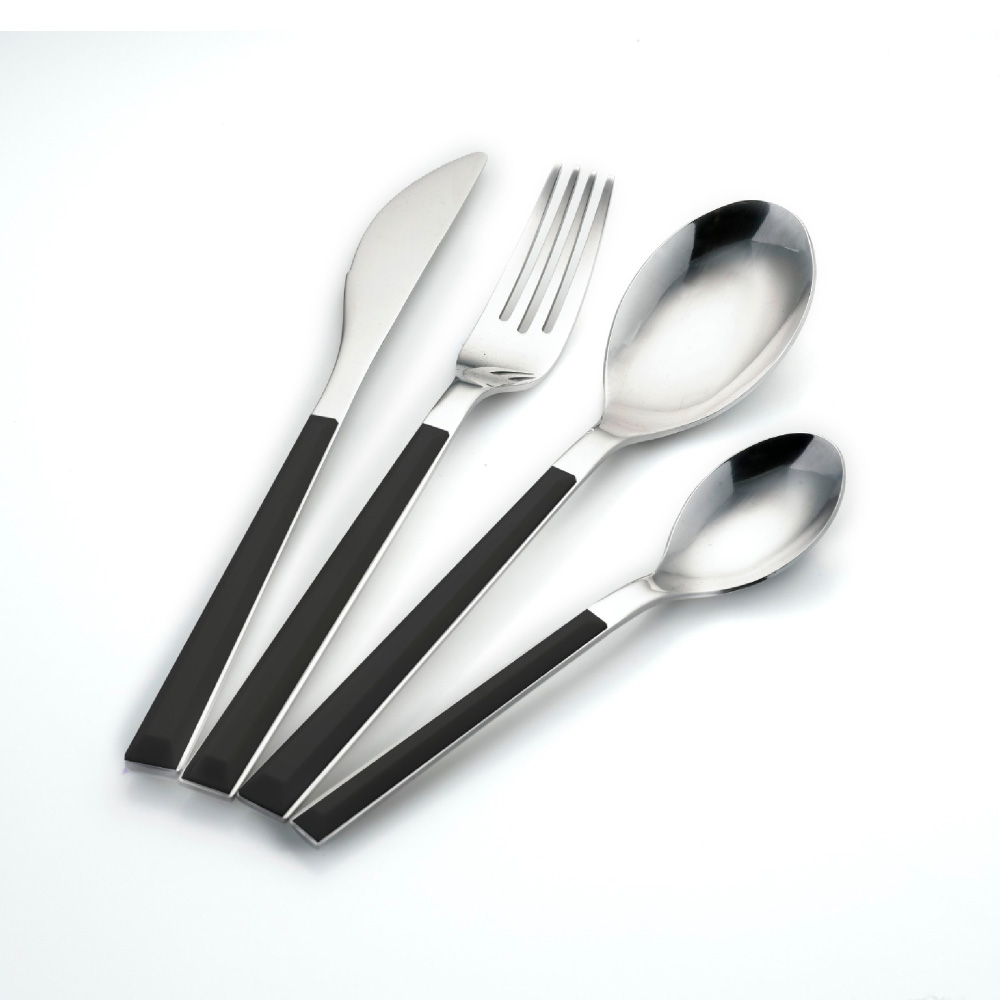  Food Appeal Cutlery Set 24 Pcs, Soho Series, Black Color. 