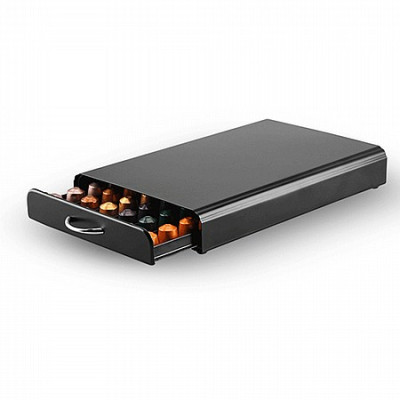  Food Appeal Drawer for Capsules (60 Capsules) Nespresso Coffee Collection, Black Color. 