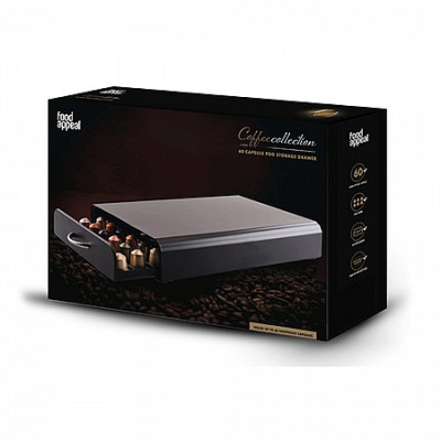  Food Appeal Drawer for Capsules (60 Capsules) Nespresso Coffee Collection, Black Color. 
