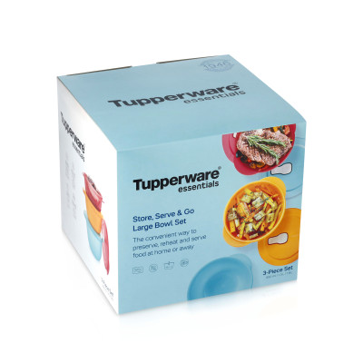 סט קופסאות עגולות למיקרוגל Tupperware CrystalWave (1 ל', 1.5 ל', 2 ל')
